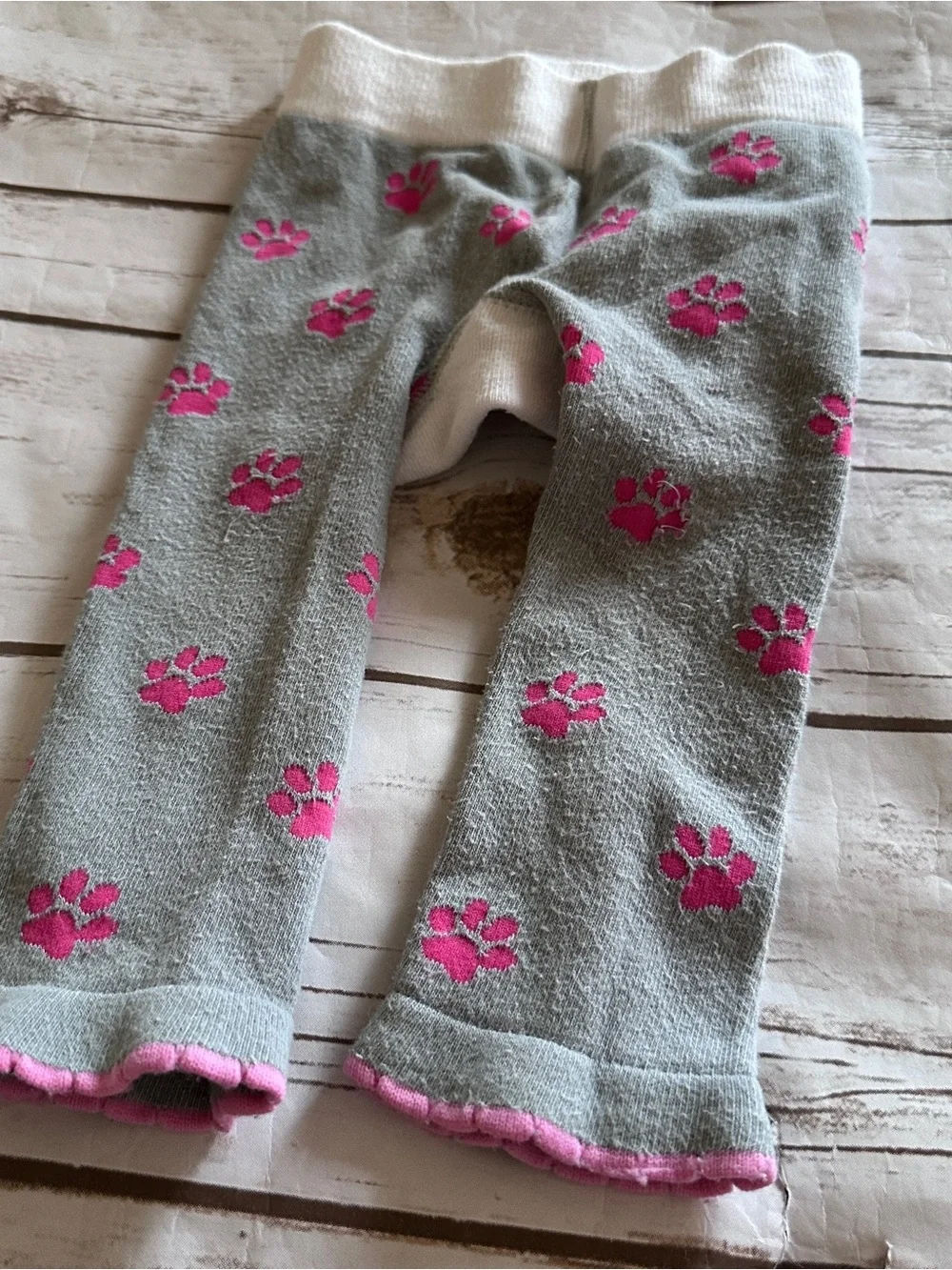 Izzy & Owie gray & pink cat leggings